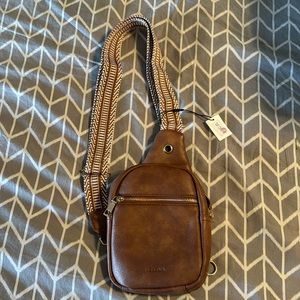 RUNBOX Small Sling Bag for Women, Leather Crossbody Fanny Packs